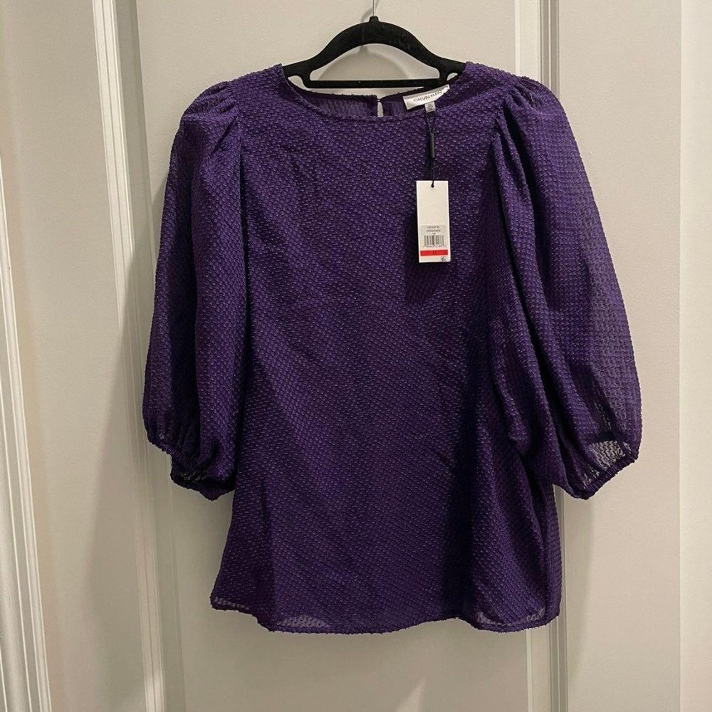 NWT Calvin Klein balloon-sleeve top, XS